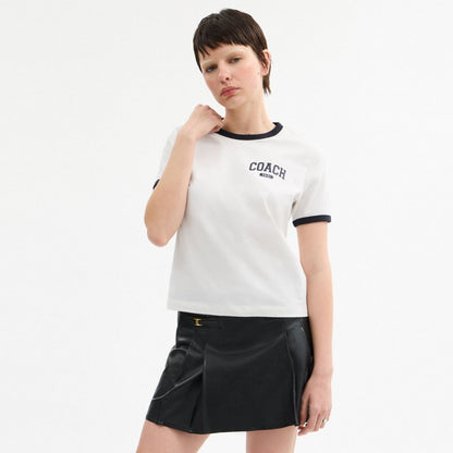 Coach Sporty Signature Classic 70 S T Shirt In Organic Cotton White