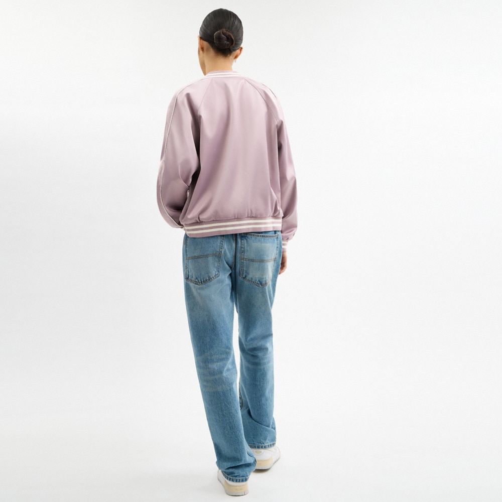 Coach Reversible Spring Blossom Signature Souvenir Jacket Mauve