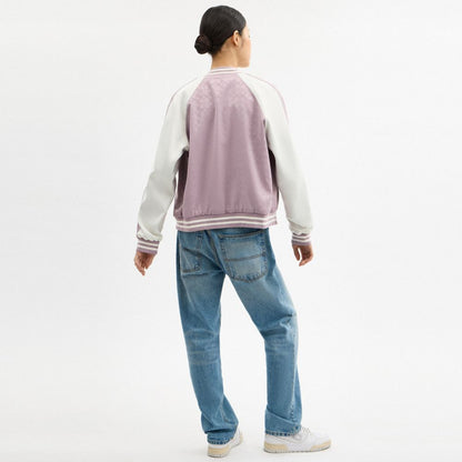 Coach Reversible Spring Blossom Signature Souvenir Jacket Mauve