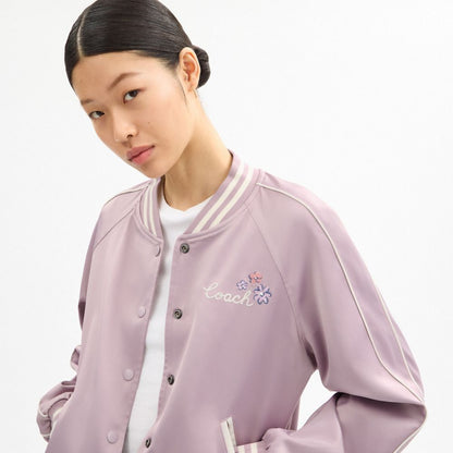 Coach Reversible Spring Blossom Signature Souvenir Jacket Mauve