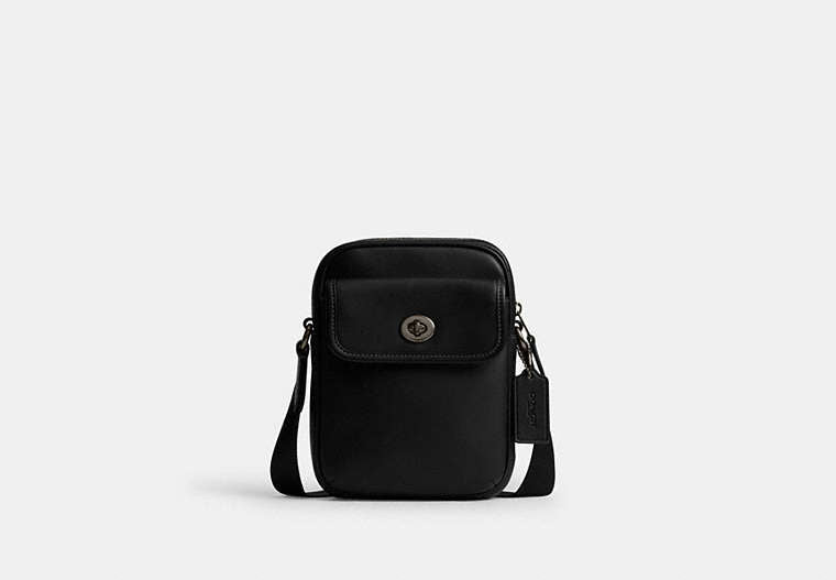 Turnlock Crossbody Bag Smooth Leather-Gunmetal-Black Smooth Leather-Gunmetal-Black