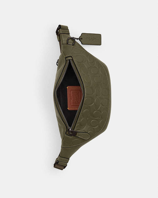 Warren Mini Belt Bag In Signature Leather Black Copper-Olive Drab Black Copper-Olive Drab