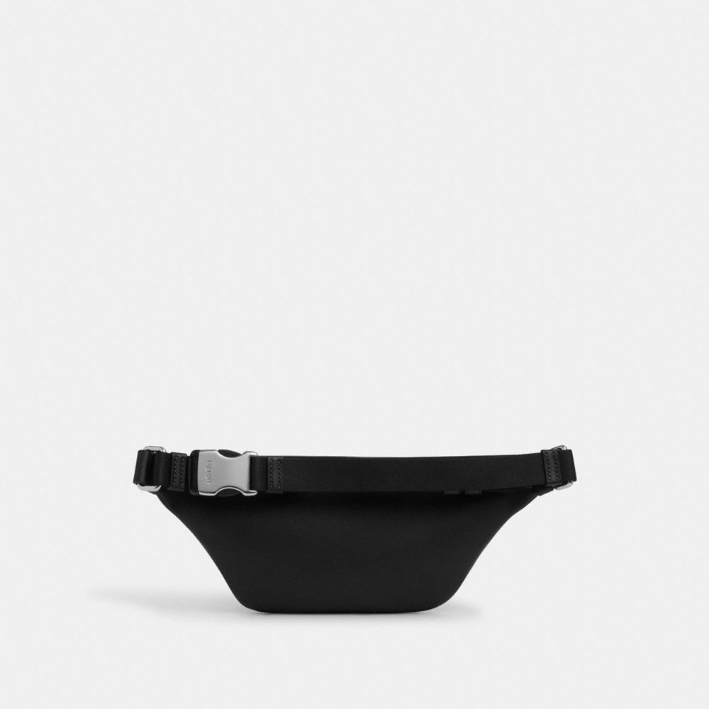 Coach Warren Mini Belt Bag In Signature Denim Silver Black