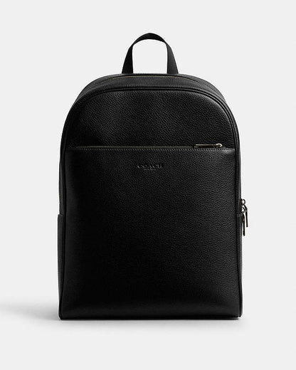 Owen Backpack Pebbled Leather-Gunmetal-Black Pebbled Leather-Gunmetal-Black