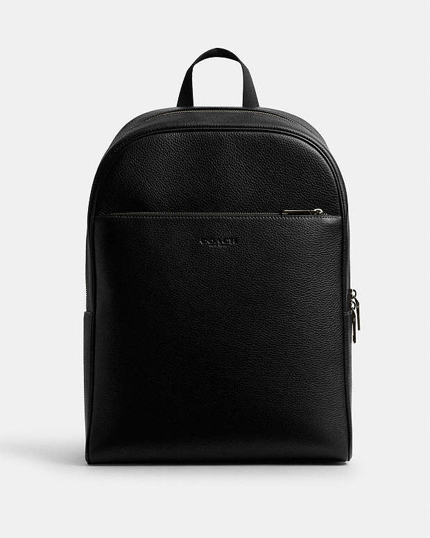 Owen Backpack Pebbled Leather-Gunmetal-Black Pebbled Leather-Gunmetal-Black