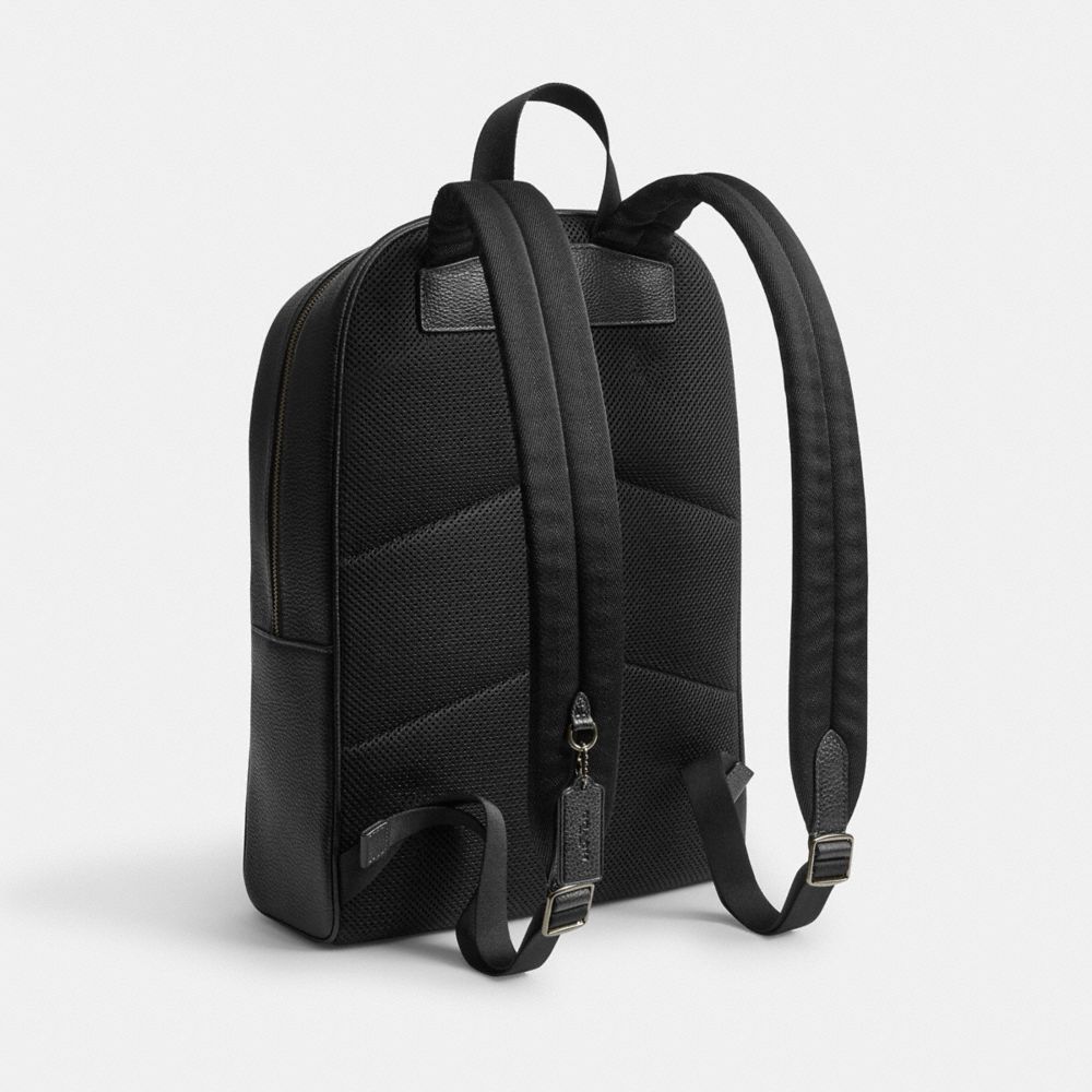 Owen Backpack Pebbled Leather-Gunmetal-Black Pebbled Leather-Gunmetal-Black