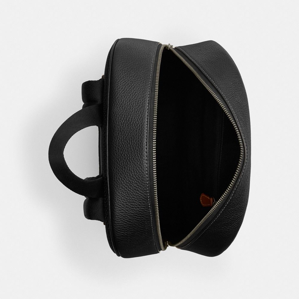 Owen Backpack Pebbled Leather-Gunmetal-Black Pebbled Leather-Gunmetal-Black