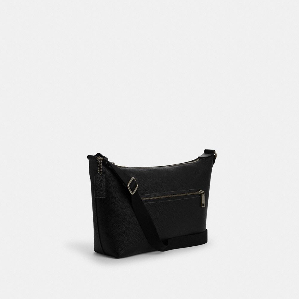 Finn Crossbody Bag Pebbled Leather-Gunmetal-Black Pebbled Leather-Gunmetal-Black