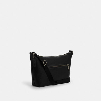 Finn Crossbody Bag Pebbled Leather-Gunmetal-Black Pebbled Leather-Gunmetal-Black