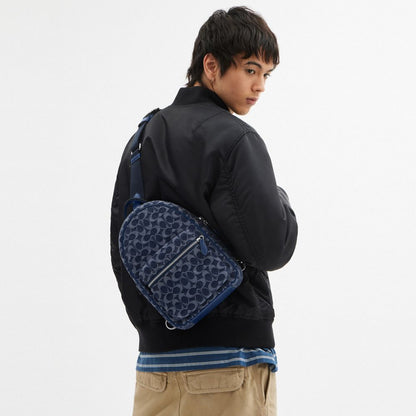 Coach Charter Pack In Signature Denim Deep Blue