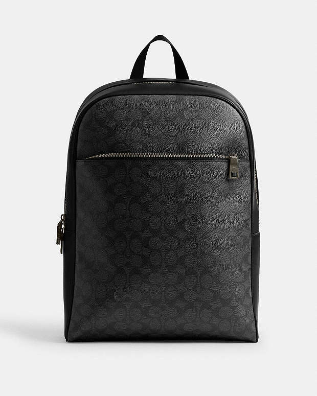 Owen Backpack In Signature Canvas Signature Canvas-Gunmetal-Charcoal-Black Signature Canvas-Gunmetal-Charcoal-Black