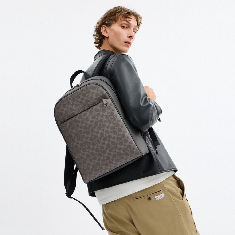 Coach Owen Backpack In Signature Canvas Gunmetal