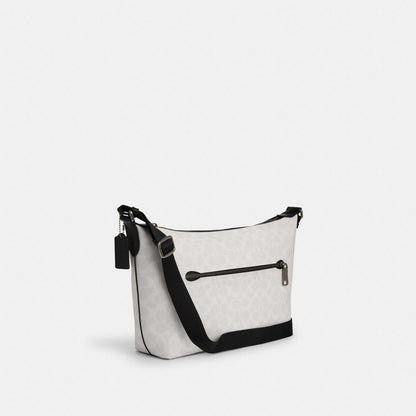 Finn Crossbody Bag In Signature Canvas Signature Canvas-Gunmetal-Chalk-Black Signature Canvas-Gunmetal-Chalk-Black