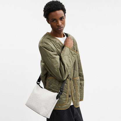 Finn Crossbody Bag In Signature Canvas Signature Canvas-Gunmetal-Chalk-Black Signature Canvas-Gunmetal-Chalk-Black