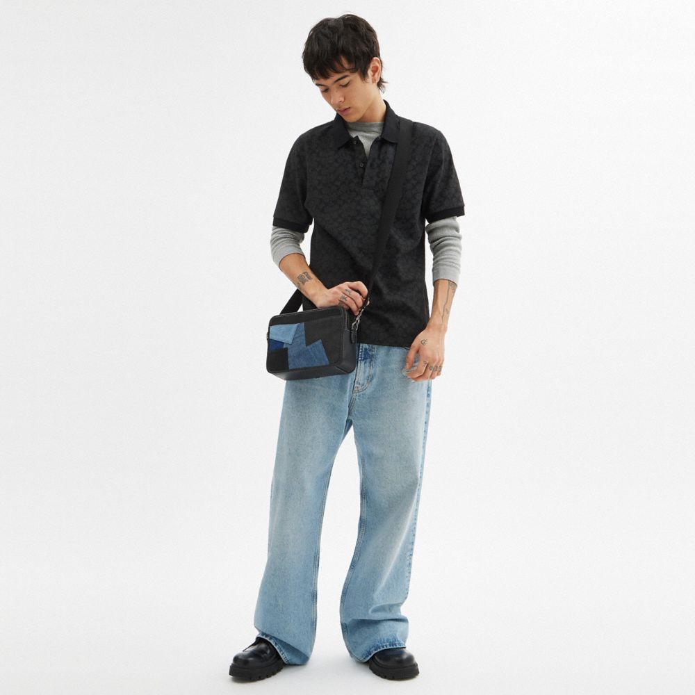 Coach Charter Crossbody Bag 24 With Patchwork Denim Multi