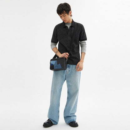 Coach Charter Crossbody Bag 24 With Patchwork Denim Multi