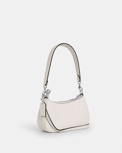Teri Mini Crossbody Bag With Floral Applique Pebbled Leather-Silver-Chalk Pebbled Leather-Silver-Chalk