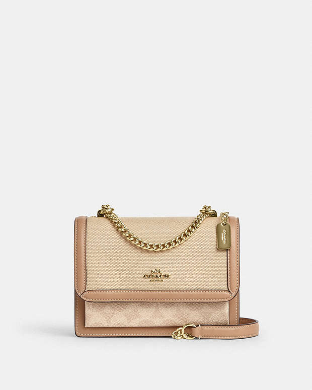 Mini Klare Crossbody Bag In Colorblock Signature Canvas Im-Dark Natural Multi Im-Dark Natural Multi