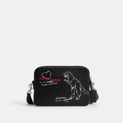 Coach Charter Crossbody Bag 24 With Sketch Print Black