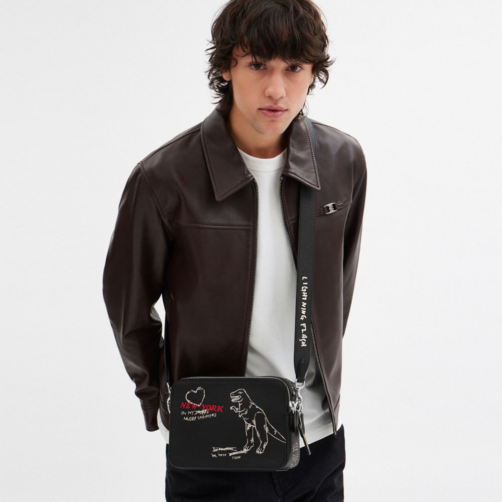 Coach Charter Crossbody Bag 24 With Sketch Print Black