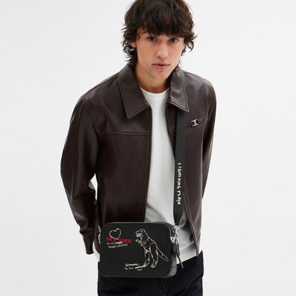 Coach Charter Crossbody Bag 24 With Sketch Print Black