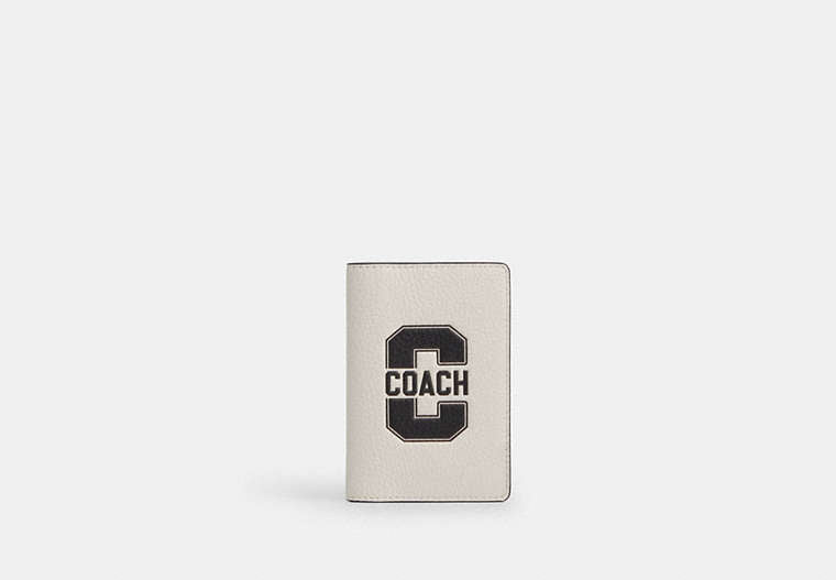 Id Card Wallet With Varsity Motif Chalk & Black Chalk & Black
