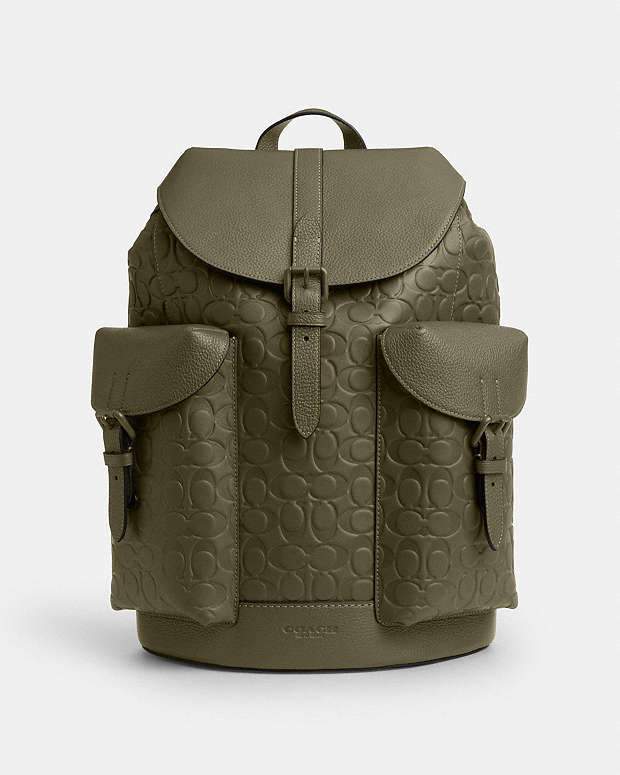 Warner Backpack In Signature Leather 1 J-Olive Drab 1 J-Olive Drab
