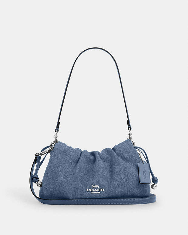 Faye Shoulder Bag Denim-Silver-Indigo Denim-Silver-Indigo