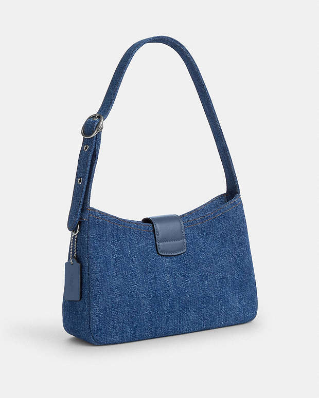 Eliza Shoulder Bag In Signature Denim Denim-Silver-Indigo Denim-Silver-Indigo