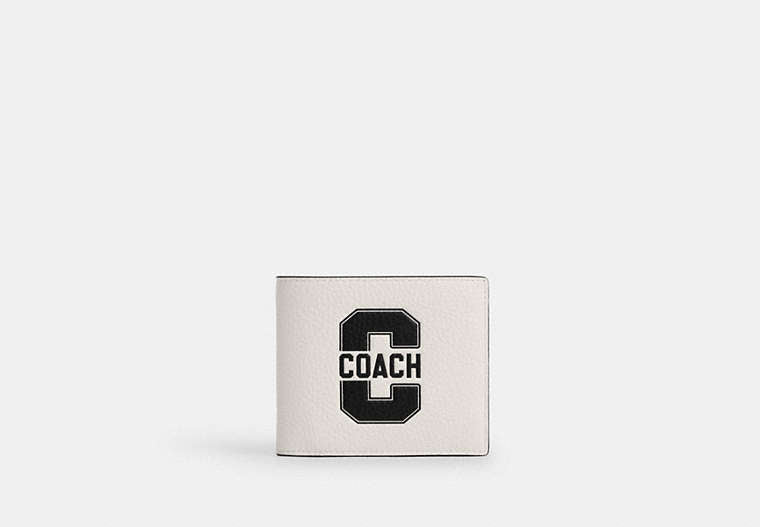 3 In 1 Wallet With Varsity Motif Chalk & Black Chalk & Black
