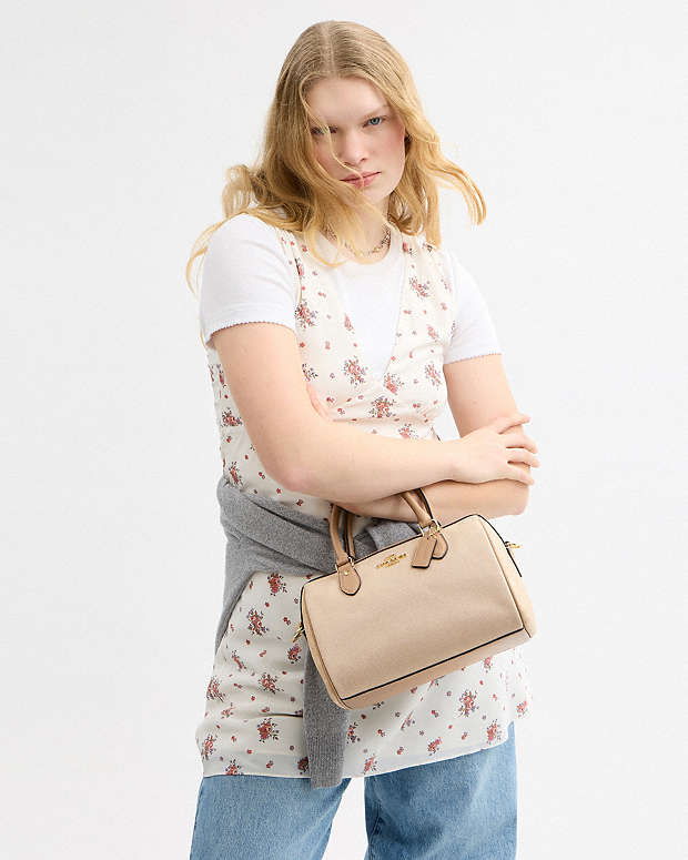 Rowan Satchel Bag In Colorblock Im-Dark Natural Multi Im-Dark Natural Multi