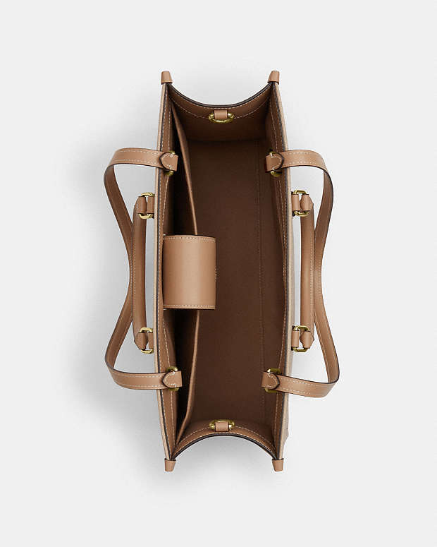 Coach Maggie Tote Bag In Colorblock Im-Dark Natural Multi