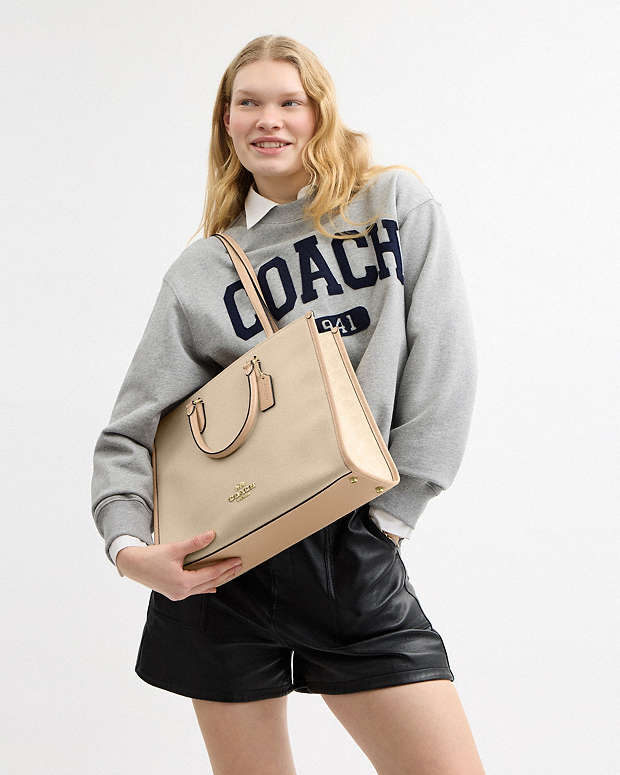 Maggie Tote Bag In Colorblock Im-Dark Natural Multi Im-Dark Natural Multi