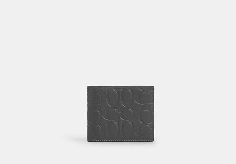 3 In 1 Wallet In Signature Leather Charcoal Charcoal