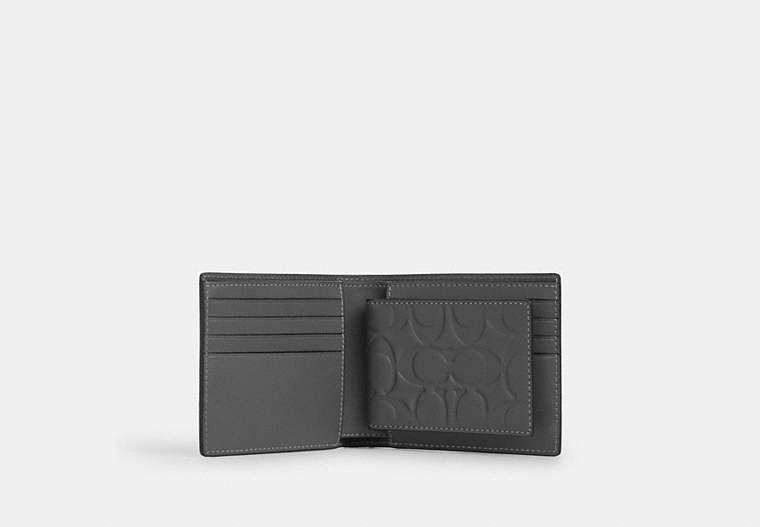 3 In 1 Wallet In Signature Leather Charcoal Charcoal