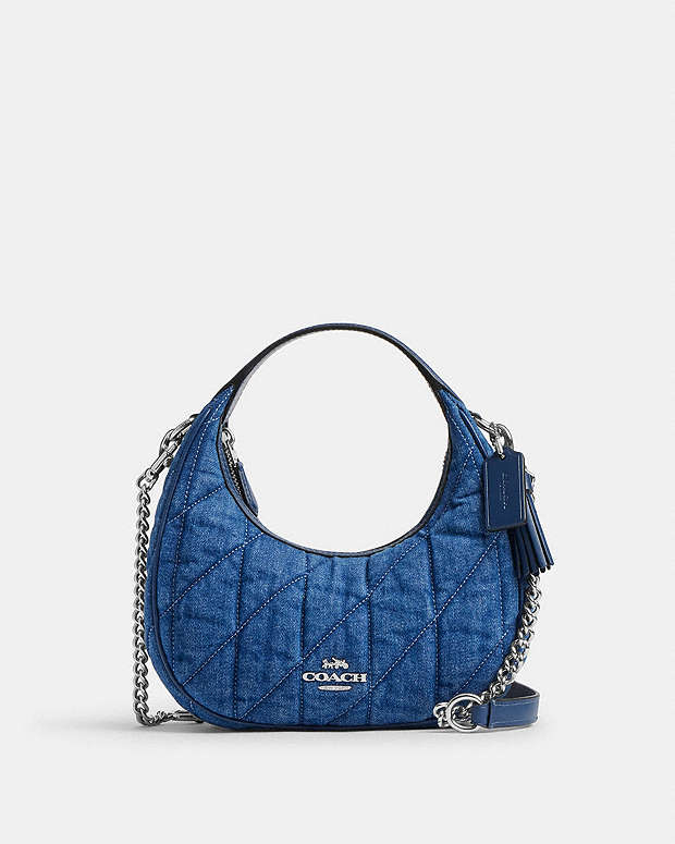 Carmen Mini Crossbody Bag With Quilting Denim-Silver-Denim Denim-Silver-Denim