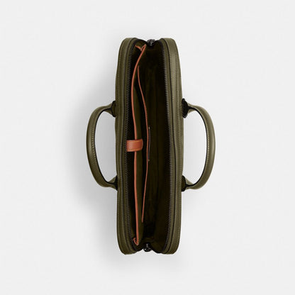 Coach Theo Work Bag In Signature Jacquard Olive Drab
