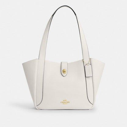 Hadley Turnlock Tote Bag Pebbled Leather-Gold-Chalk Pebbled Leather-Gold-Chalk