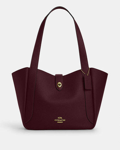 Hadley Turnlock Tote Bag Pebbled Leather-Im-Dark Wine Pebbled Leather-Im-Dark Wine