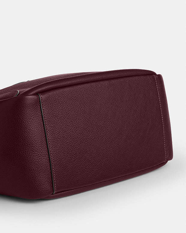Hadley Turnlock Tote Bag Pebbled Leather-Im-Dark Wine Pebbled Leather-Im-Dark Wine