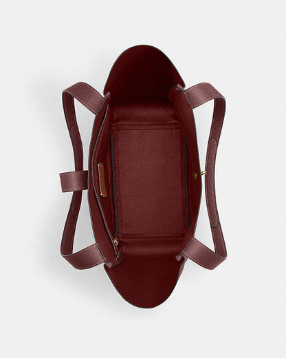 Hadley Turnlock Tote Bag Pebbled Leather-Im-Dark Wine Pebbled Leather-Im-Dark Wine