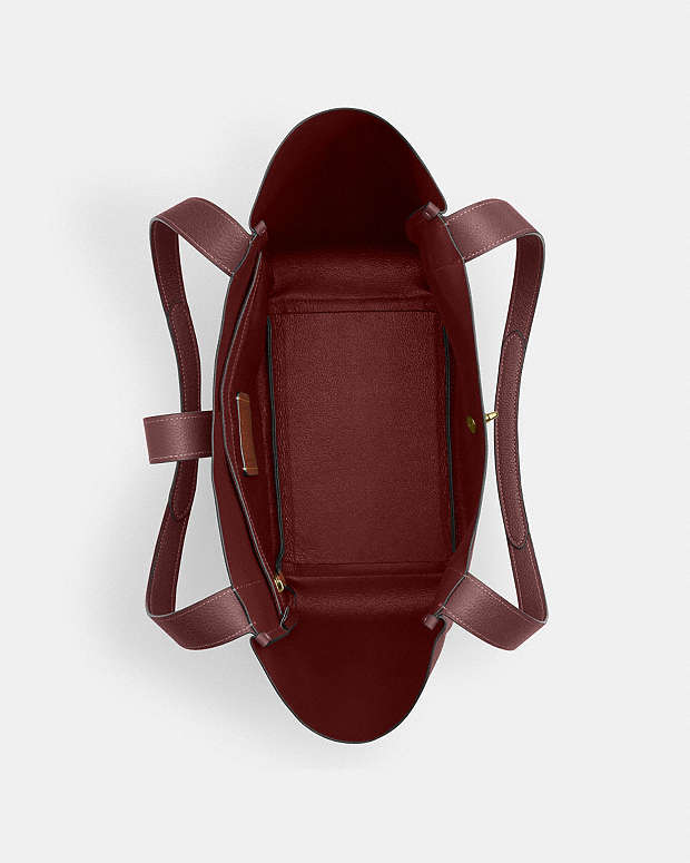 Hadley Turnlock Tote Bag Pebbled Leather-Im-Dark Wine Pebbled Leather-Im-Dark Wine