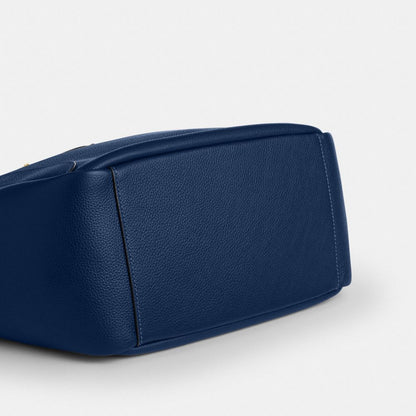 Hadley Turnlock Tote Bag Pebbled Leather-Gold-Deep Blue Pebbled Leather-Gold-Deep Blue