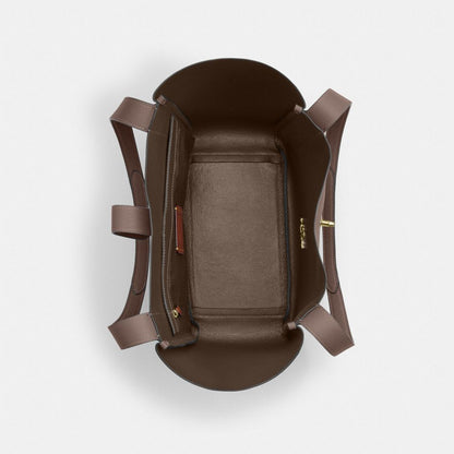 Hadley Turnlock Tote Bag Pebbled Leather-Gold-Dark Stone Pebbled Leather-Gold-Dark Stone