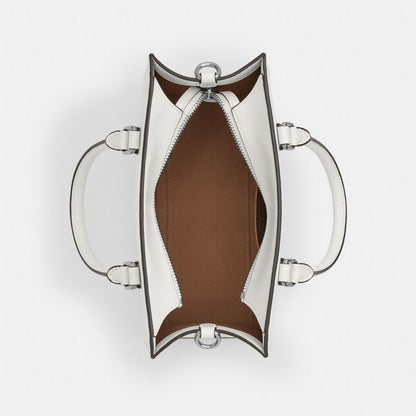 Coach Maggie Small Tote Bag In Signature Canvas Silver White Chalk