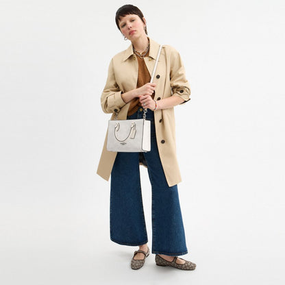 Coach Maggie Small Tote Bag In Signature Canvas Silver