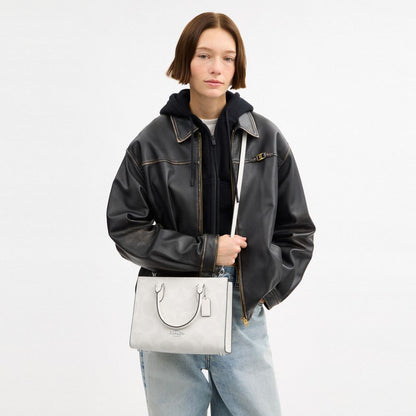 Coach Maggie Small Tote Bag In Signature Canvas Silver White Chalk