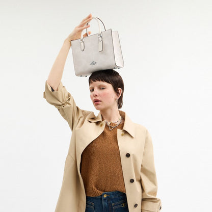 Coach Maggie Small Tote Bag In Signature Canvas Silver