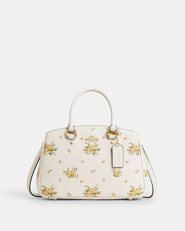 Savannah Small Carryall Bag With Floral Print Gold-Chalk Multi Gold-Chalk Multi