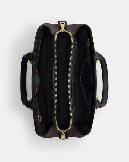 Savannah Small Carryall Bag In Signature Canvas Signature Canvas-Gold-Walnut-Black Signature Canvas-Gold-Walnut-Black